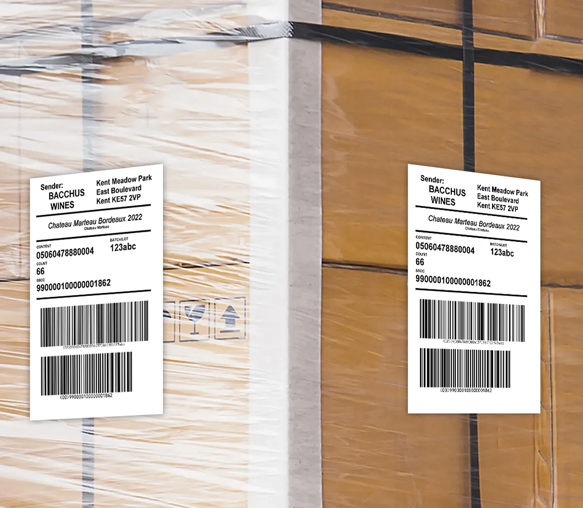 lpa-9560 pl labels on pallet